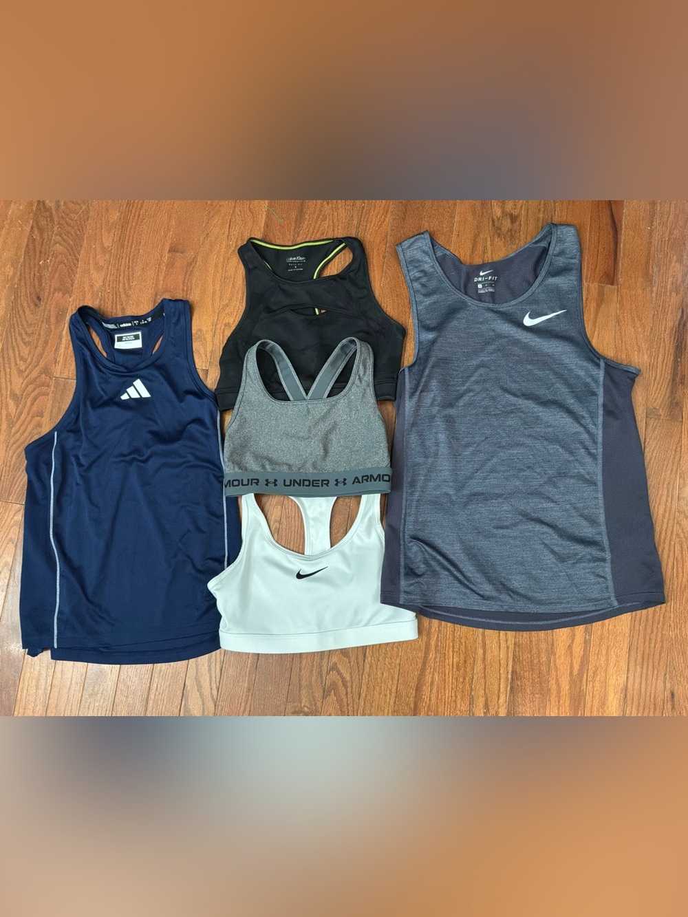Under Armour Gray Sports Bra + Mixed Active Tops Bundle
